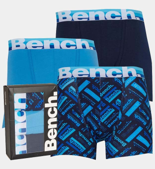 Bench 3 Pack Boxers Mens Multi Blue Navy