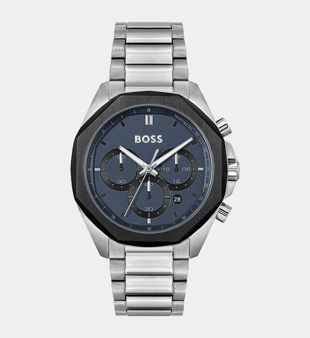 Hugo Boss Watch Mens Silver Blue Black