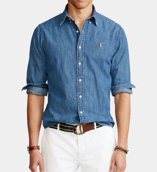 Ralph Lauren Denim Shirt Mens Blue