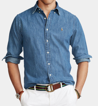 Ralph Lauren Denim Shirt Mens Blue