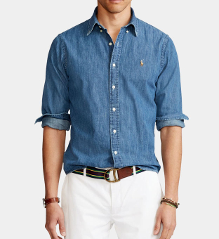 Ralph Lauren Denim Shirt Mens Blue