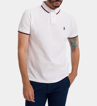 Ralph Lauren Tipped Polo Shirt Mens White