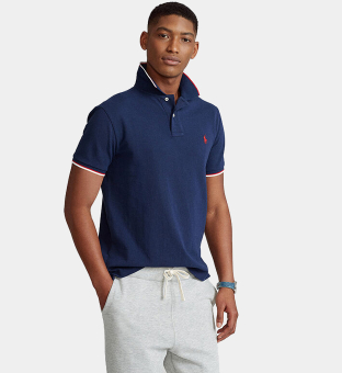 Ralph Lauren Tipped Polo Shirt Mens Blue