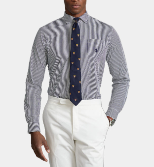 Ralph Lauren Striped Shirt Mens Navy