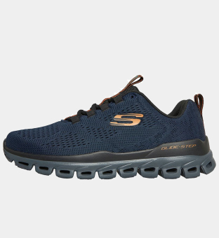 Skechers Trainers Mens Navy Orange