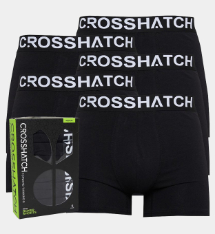 Crosshatch 5 Pack Boxers Mens Black