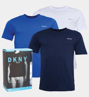 DKNY 3 Pack T-shirts Mens Multi Airforce Blue Navy White