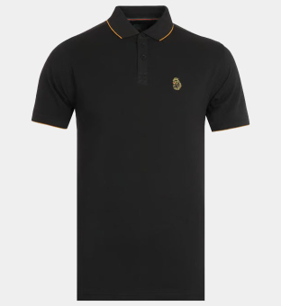 Luke 1977 Polo shirt Mens Black Dark Yellow