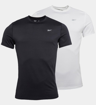 Reebok 2 Pack T-shirts Mens Black White