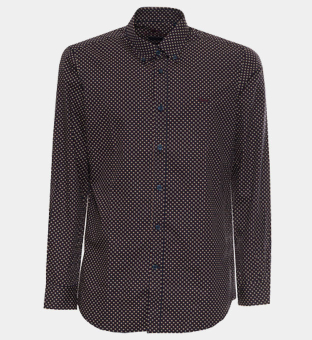 Harmont & Blaine Shirt Mens Blue Bordeaux Beige 