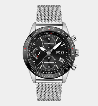 Hugo Boss Watch Mens Silver Black 