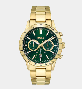 Hugo Boss Watch Mens Gold Green 