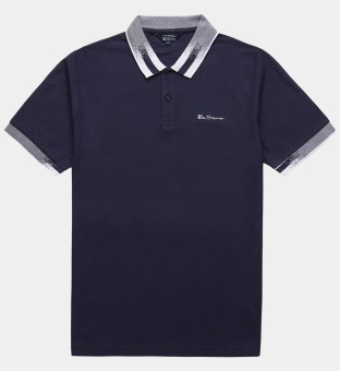 Ben Sherman Polo Shirt Mens Navy White