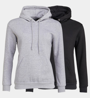 Brave Soul 2 Pack Hoodies Womens Black Grey