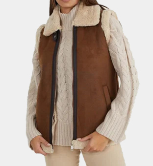 Brave Soul Gilet Womens Brown Beige