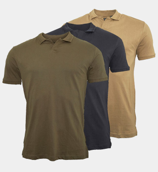 Brave Soul 3 Pack Polo Shirts Mens Navy _Stone _Khaki