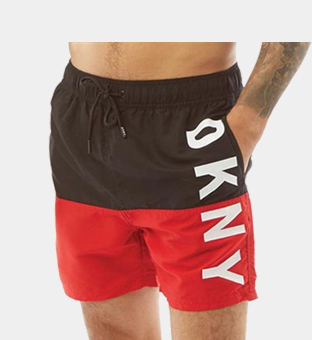 DKNY Shorts Mens Black Red