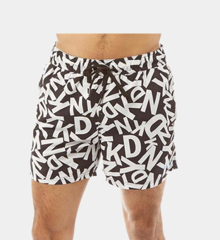 DKNY Shorts Mens Black White