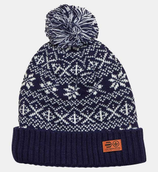 Crosshatch Beanie Mens Navy