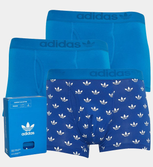 adidas Originals 3 Pack Boxers Mens Blue Blue Print