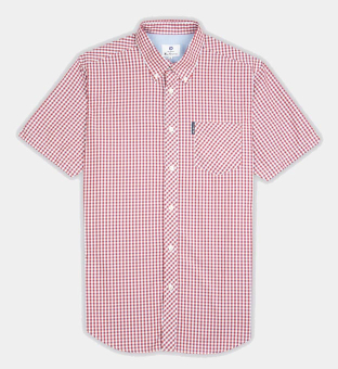 Ben Sherman Shirt Mens Red Check White