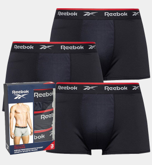 Reebok 3 Pack Boxers Mens Black