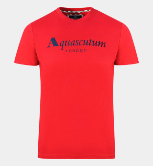 Aquascutum T-shirt Mens Red