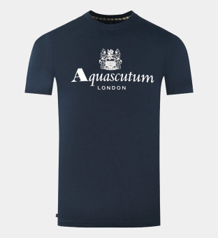 Aquascutum T-shirt Mens Navy Blue