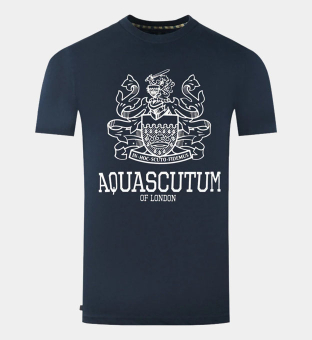 Aquascutum T-shirt Mens Navy Blue