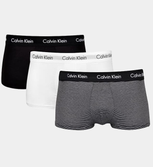 Calvin Klein 3 Pack Trunks Mens Black Grey