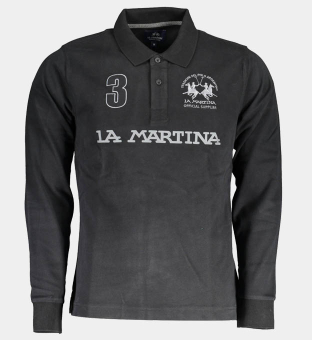 LA Martina Polo Shirt Mens Black